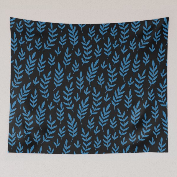 Item preview, Blue Boho Leaves ; Bohemian Pattern designed and sold by PatternInArt.