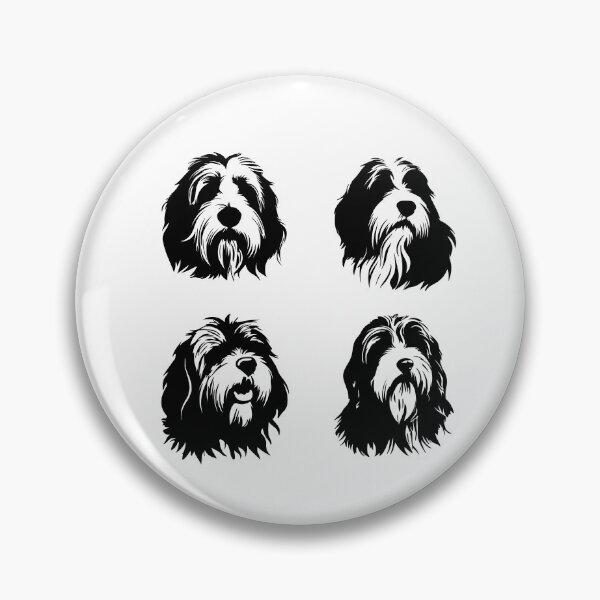 Item preview, Black Bearded Collie Silhouette Faces designed and sold by TheAnimalZ00.
