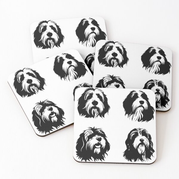 Item preview, Black Bearded Collie Silhouette Faces designed and sold by TheAnimalZ00.