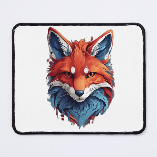 Item preview, Fox Art,Mythical Fiery Red Blue Fox,Fox Illustration designed and sold by PrintMystique.