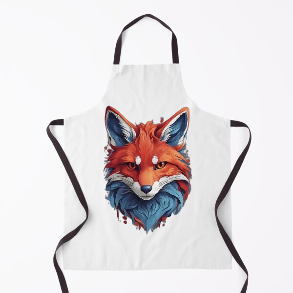 Item preview, Fox Art,Mythical Fiery Red Blue Fox,Fox Illustration designed and sold by PrintMystique.