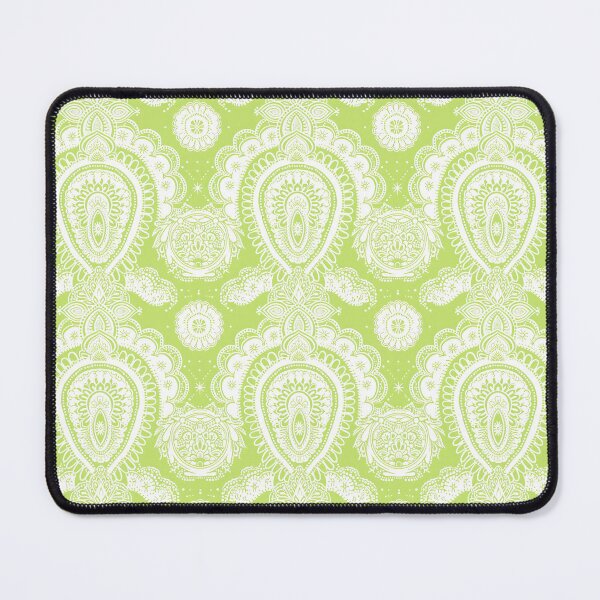 Item preview, Lime Green White Paisley Pattern designed and sold by kansaikate.