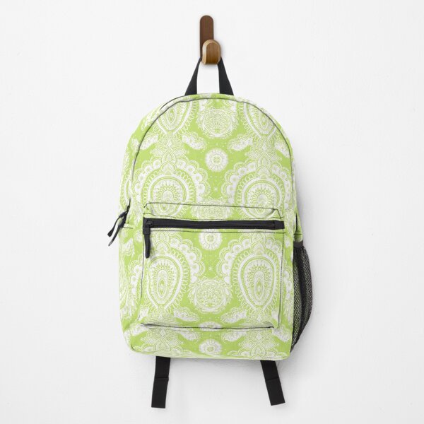 Item preview, Lime Green White Paisley Pattern designed and sold by kansaikate.