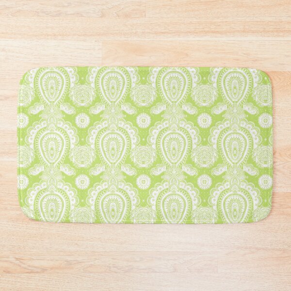 Item preview, Lime Green White Paisley Pattern designed and sold by kansaikate.