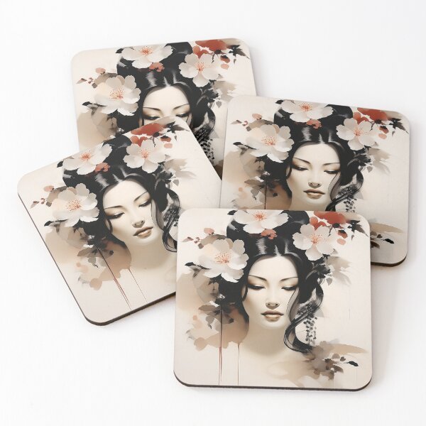 Item preview, Chinese Woman Ink Drawing Sepia designed and sold by P2wear.