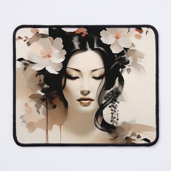 Item preview, Chinese Woman Ink Drawing Sepia designed and sold by P2wear.