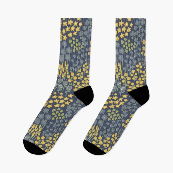 Item preview, Hand draw flowers in the forest on navy blue background art stye seamless pattern designed and sold by SeePair.