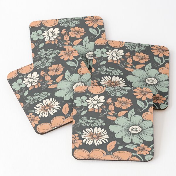 Item preview, Pattern of flowers on a black background designed and sold by Erik Visnievskij.