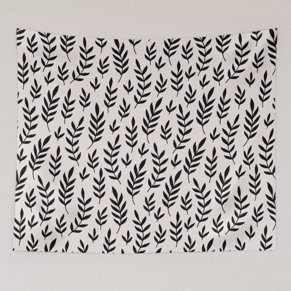 Item preview, Black Boho Leaves ; Bohemian Pattern designed and sold by PatternInArt.