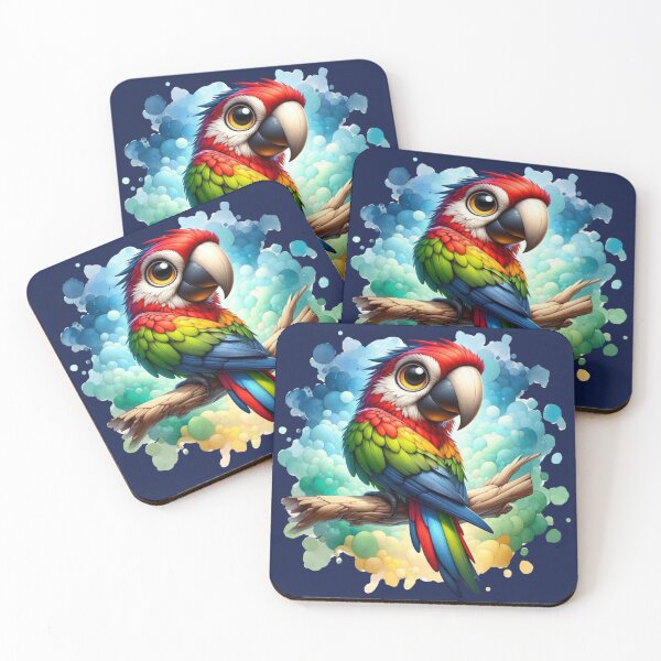 Item preview, Cartoon Macaw Splash designed and sold by critterpatchusa.