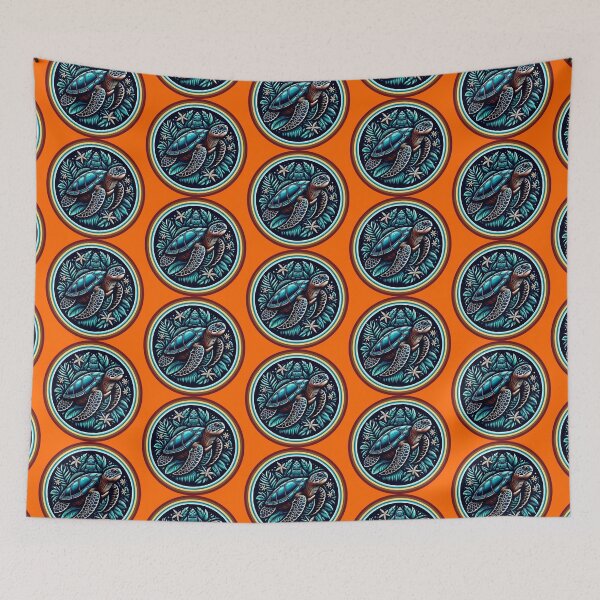 Item preview, SEA TURTLE - #FF6600 designed and sold by Marlon Oseguera.