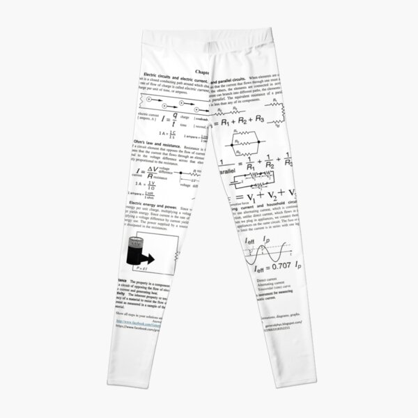 Electric Circuits, Current, Charge, Power, Voltage, resistance, Resistance, Resistivity Leggings