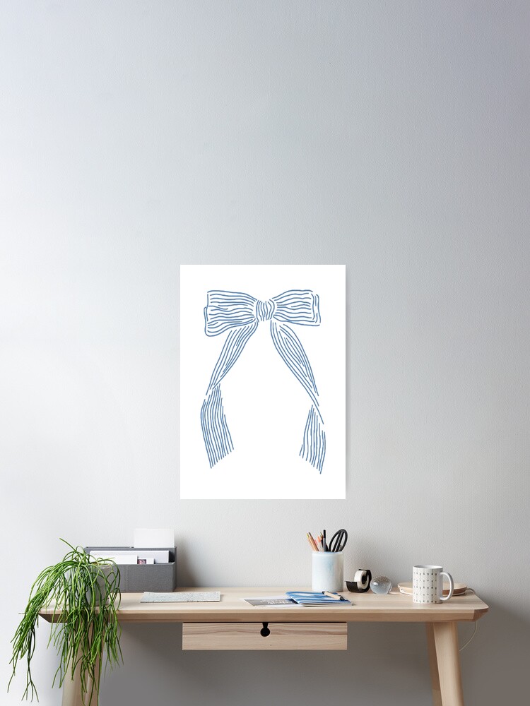 Thumbnail 2 of 3, Poster, Coastal Granddaughter Vintage Hair Bow Blue designed and sold by laurieVirgin.