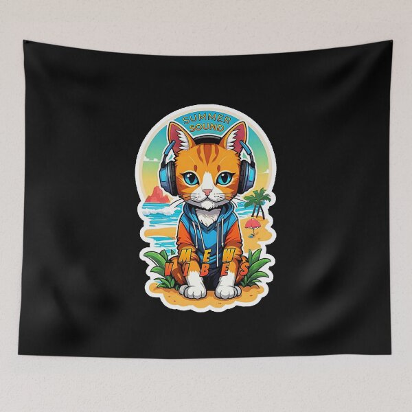 Item preview, SUMMER SOUND CAT MEW VIBES. designed and sold by Giulivo Store Graphic.