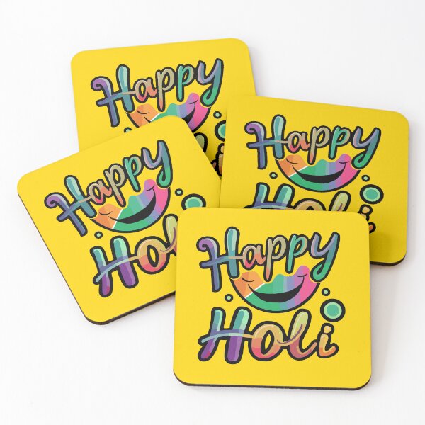 Item preview, Holi Smiles: Cheerful Typography Celebrating the Festival of Colors designed and sold by FebricFusion.