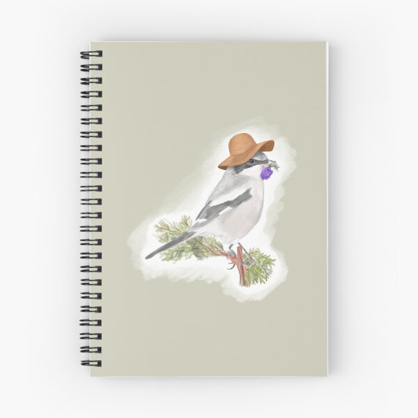 Item preview, Shrike with sun hat and Monkshood flower gardening designed and sold by 3KeetStreet KC.