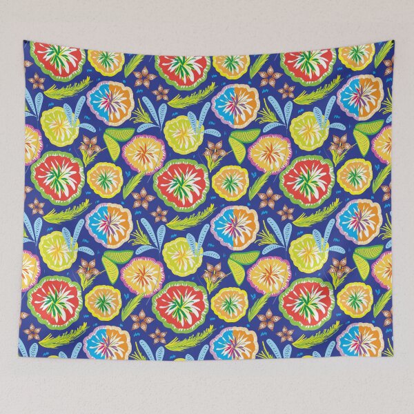 Item preview, Blue Magical Flower Garden Digital Pattern designed and sold by TeraiNB.