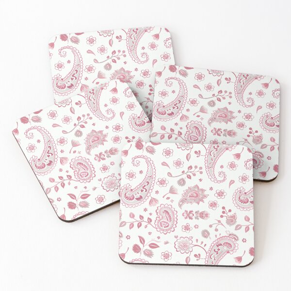 Item preview, Pink and White Floral Paisley Pattern designed and sold by kansaikate.