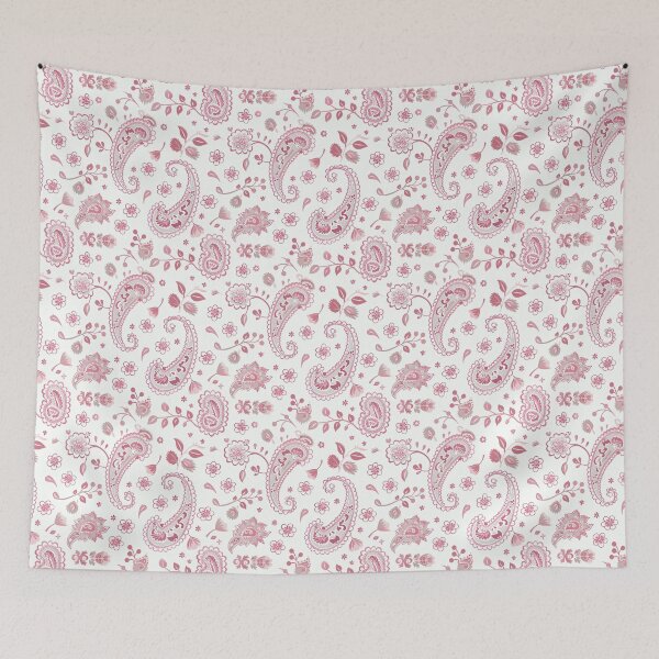 Artikelvorschau, Rosa und weißes Blumen-Paisley-Muster entworfen und verkauft von kansaikate.