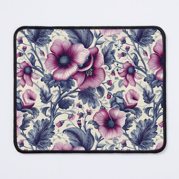 Item preview, Purple Floral Pattern on Cream Background designed and sold by kansaikate.