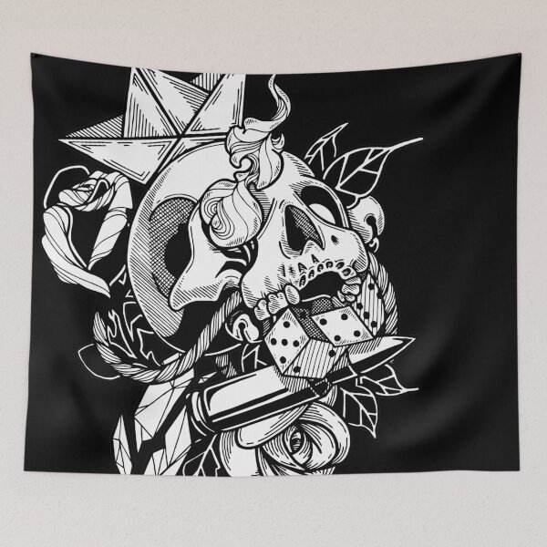 Item preview, Black And White Skull With Paper Hat designed and sold by FFgraphix-za.