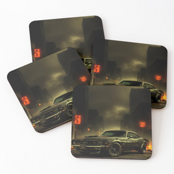 Item preview, Muscle Car Escaping an Ominous Dark Town designed and sold by TheDarkWardrobe.