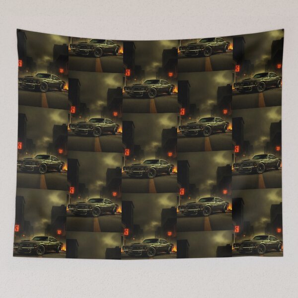 Item preview, Muscle Car Escaping an Ominous Dark Town designed and sold by TheDarkWardrobe.