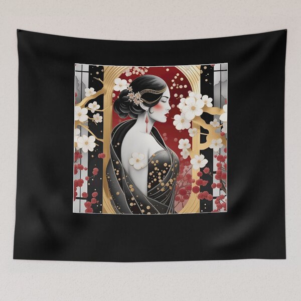 Item preview, Geisha Japanese Textured Monohromatic designed and sold by JoyceWilli2024.