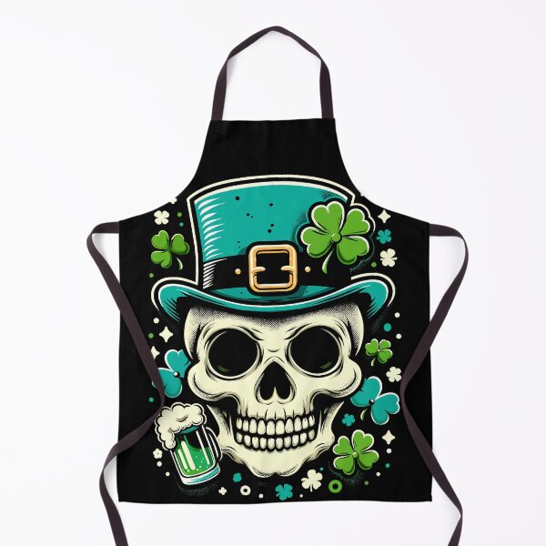 Item preview, St. Patrick's Day Cheers Skull designed and sold by Quirky Shirts.
