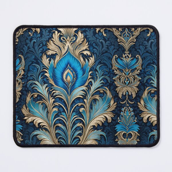 Item preview, Vintage Blue and Gold Peacock Feather pattern designed and sold by DesignsbyVelvet.