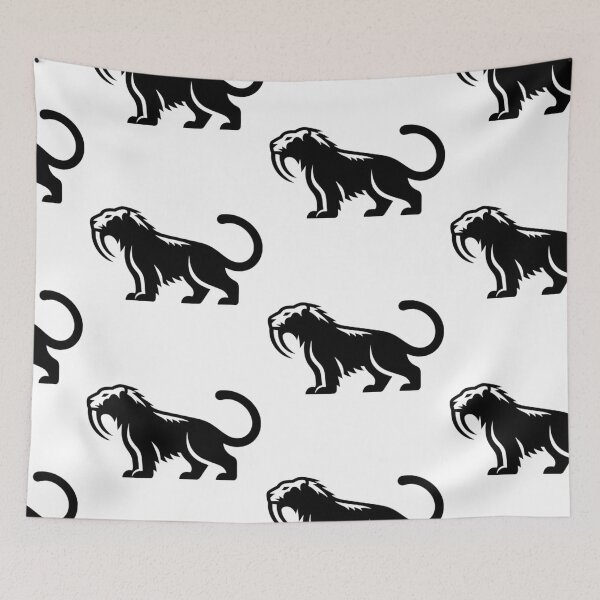 Item preview, Iconic Saber-toothed Cat Silhoutte, Wild Animals, Animal Silhoutte designed and sold by SnuggleSafari.