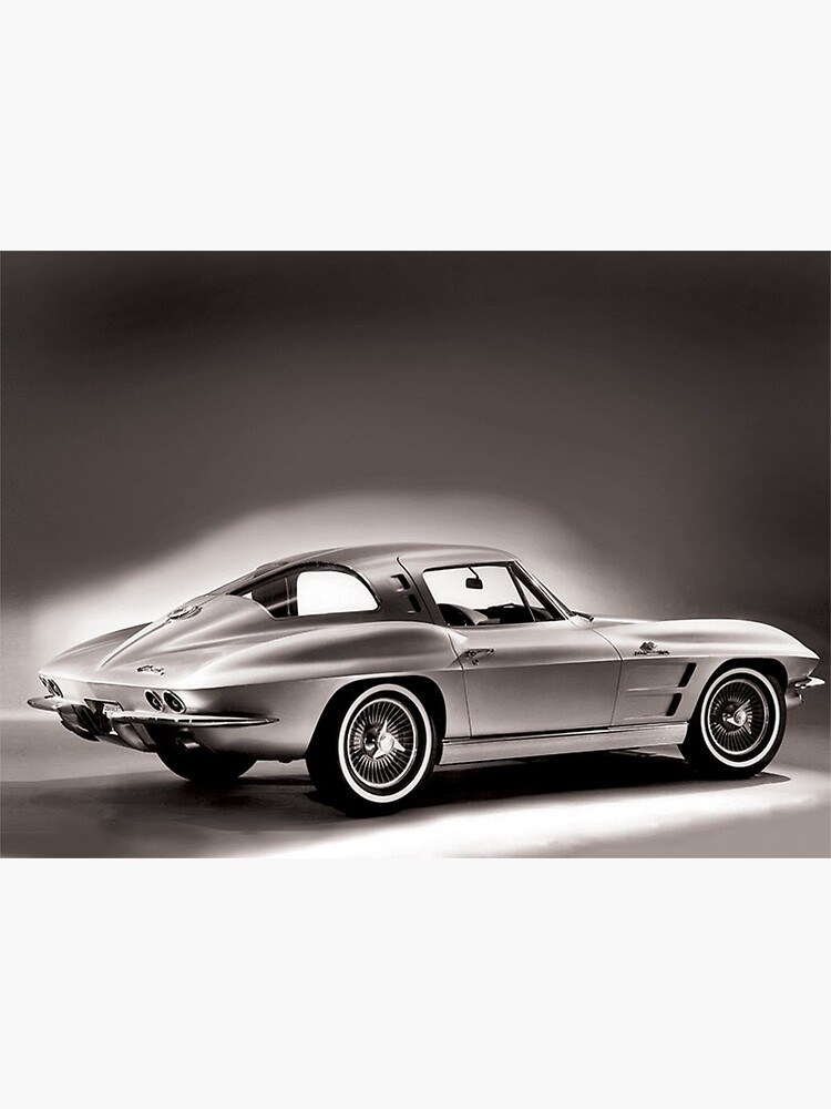 Discover 1963 Chevrolet Corvette Split Window Coupe B&W Premium Matte Vertical Poster