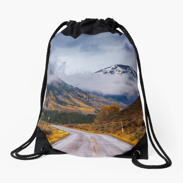 Down The Road Drawstring Bag
