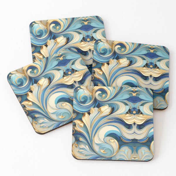 Item preview, Blue and Gold Swirl Pattern designed and sold by DesignsbyVelvet.