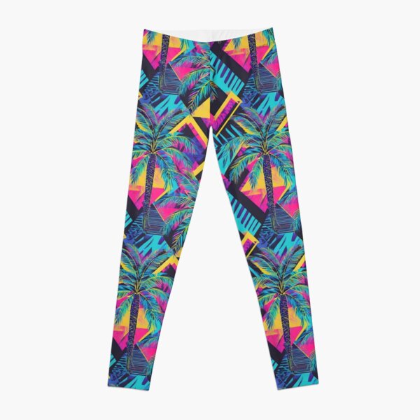 Retro 80s geométrico leggings sexy memphis impressão da arte