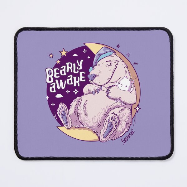 Item preview, Bearly Awake - Good night Bear pun designed and sold by SPIRIMAL.