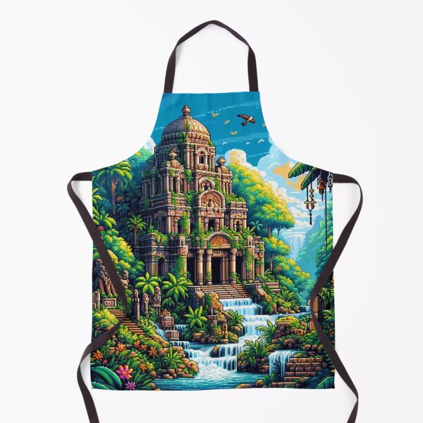 Item preview, Pixel Art Architecture Waterfalls and Trees designed and sold by Emoji Emblems.