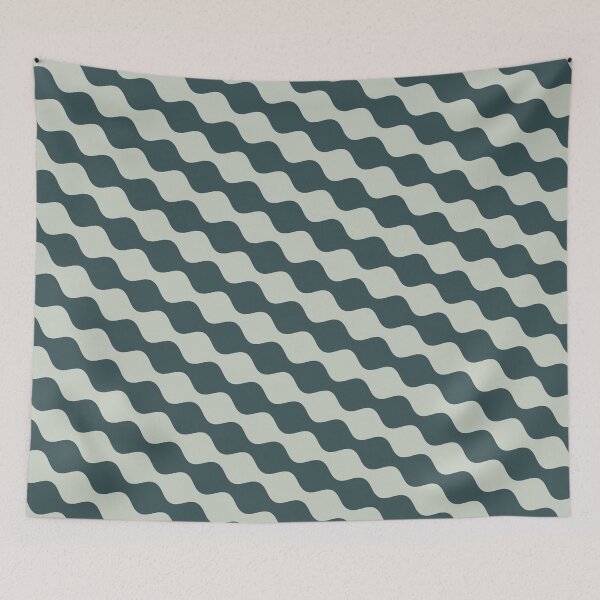 Item preview, Aqua Wave Reflections Pattern Print designed and sold by RadDeck.