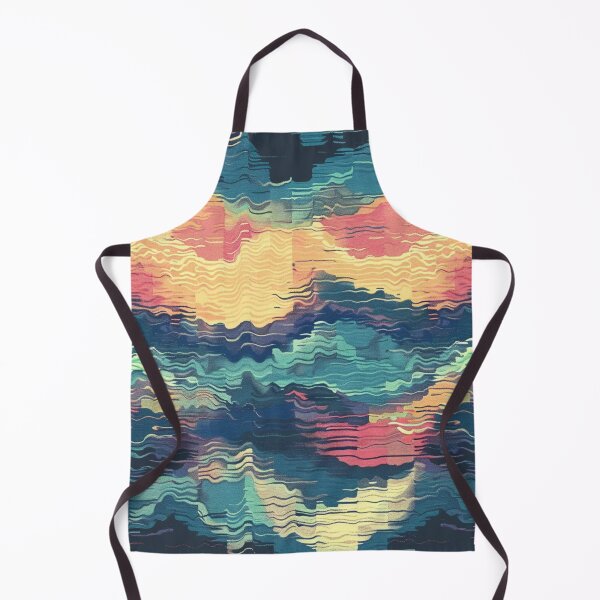 Item preview, Abstract Pastel 1960s 1970s Arabian Wavy Lines Pattern designed and sold by GrinGalore.