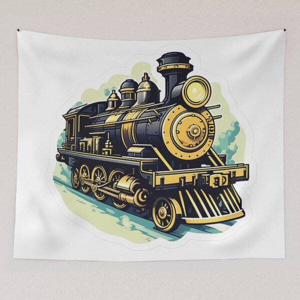 Item preview, On the trail of history: vintage steam locomotive designed and sold by Ink-Kreativ.