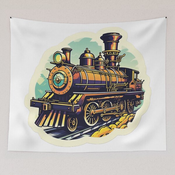 Item preview, Technology meets art: Illustrated steam locomotive designed and sold by Ink-Kreativ.