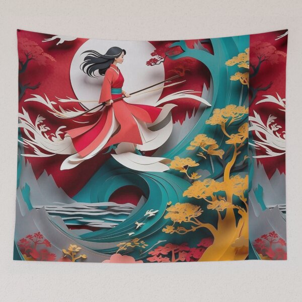 Item preview, Chinese Culture Unfolded: Mulan in Paper-Cut Animation. Traditional Artistry: Paper Cutting Illustrations of Mulan designed and sold by AdesignTEE.