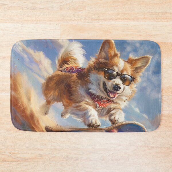 Item preview, Corgi dog skateboarding designed and sold by CorgiCuddle.