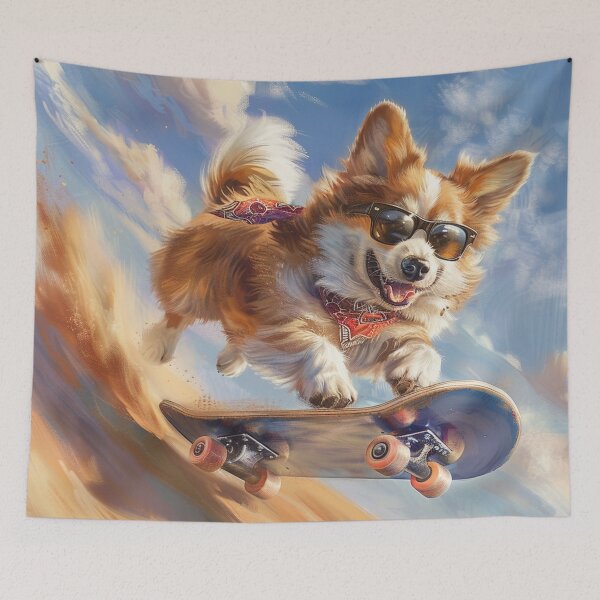 Item preview, Corgi dog skateboarding designed and sold by CorgiCuddle.