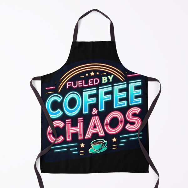 Item preview, Fueled By Coffee & Chaos, typography, retro designed and sold by maxmaj.