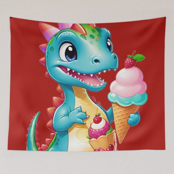 Item preview, Baby Dino holding Ice cream designed and sold by Chantel Fourie.