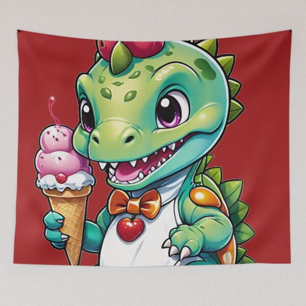Item preview, Baby Dino holding Ice cream designed and sold by Chantel Fourie.