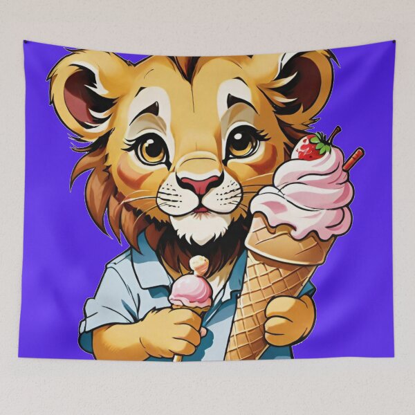 Item preview, Baby Lion holding Ice cream designed and sold by Chantel Fourie.