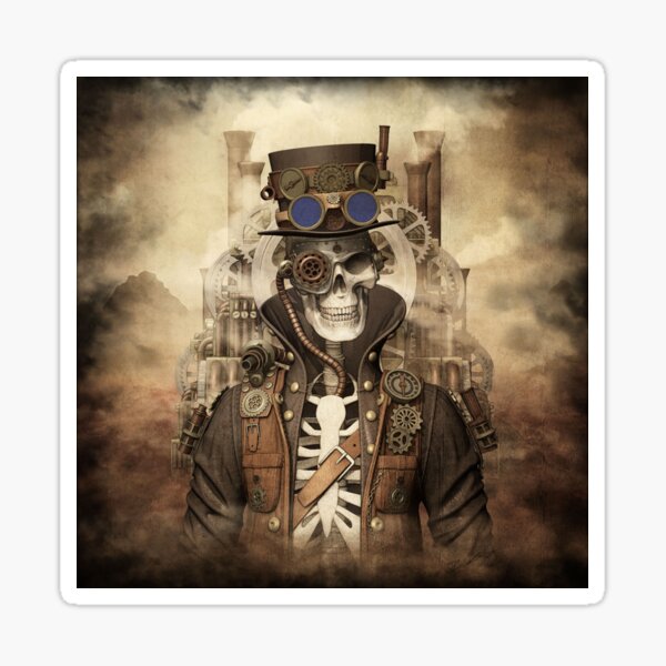 Steampunk - Fantasie 3D Illustration -original Version Sticker