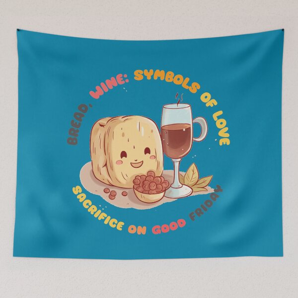 Item preview, Bread wine symbols of love sacrifice on Good Friday designed and sold by MilkyBerryShop.
